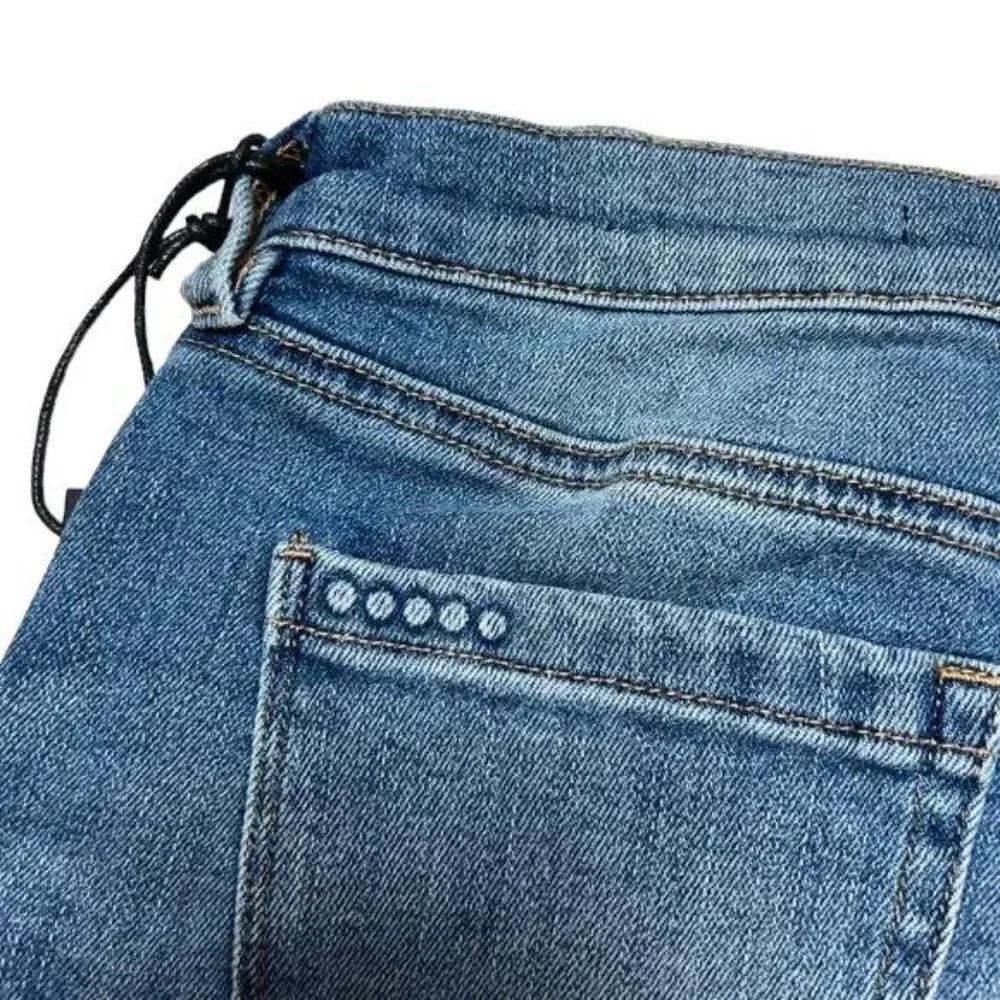 Blank NYC Women's Blue Denim Mid Rise The Fulton Roll Up Boyfriend Shorts Summer - Picture 7 of 13